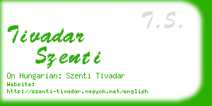 tivadar szenti business card